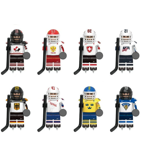 Hockey Player Minifigures Set