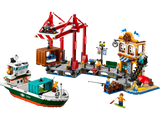 Seaside Harbor with Cargo Ship