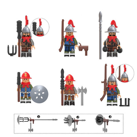 Ming Dynasty Warrior Minifigures Set