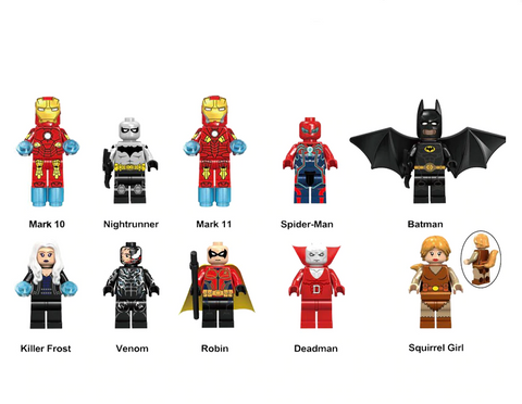Marvel/DC 10 Minifigures Lot